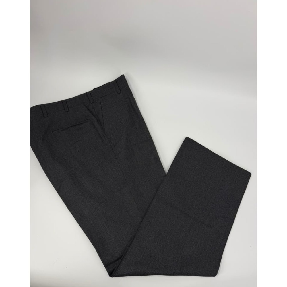 Unbranded Dress Pants Slacks Classic 90s Mens 38x32 Charcoal Gray Wool Trousers
